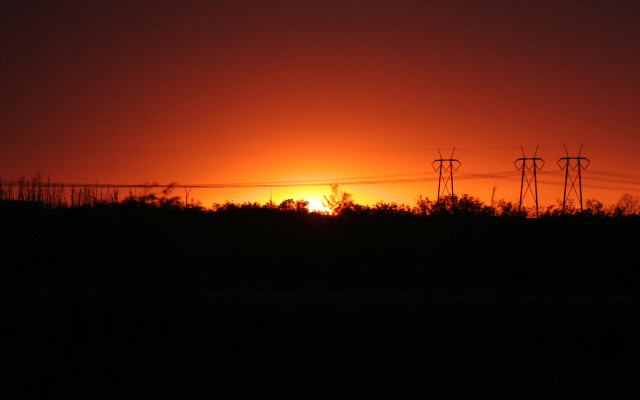 Sunset power lines red sky #4 free wallpaper - medium preview image
