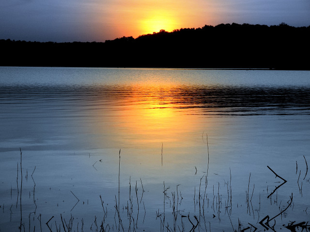 Sunset lake trees clouds sky #4 free wallpaper - medium preview image