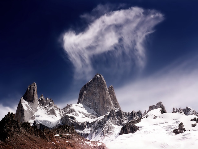 Mountain range cloud sky snow free wallpaper - medium preview image