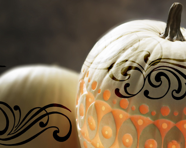 White pumpkin black design white free wallpaper - medium preview image