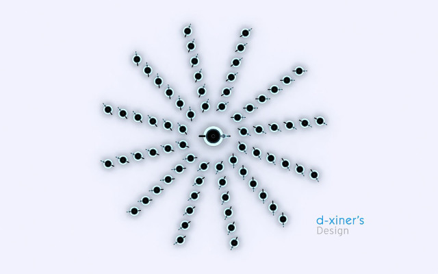Snowflake black center white dots free wallpaper - medium preview image