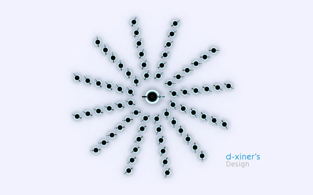 Snowflake black center gradient monochrome free wallpaper - medium preview image