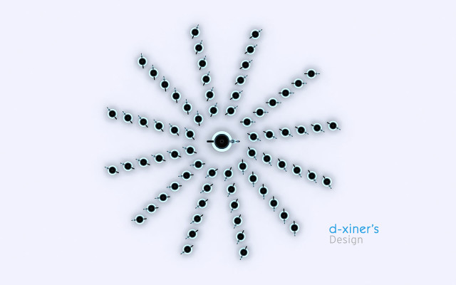 Snowflake black white gradient kinetic #2 free wallpaper for desktop - medium preview image