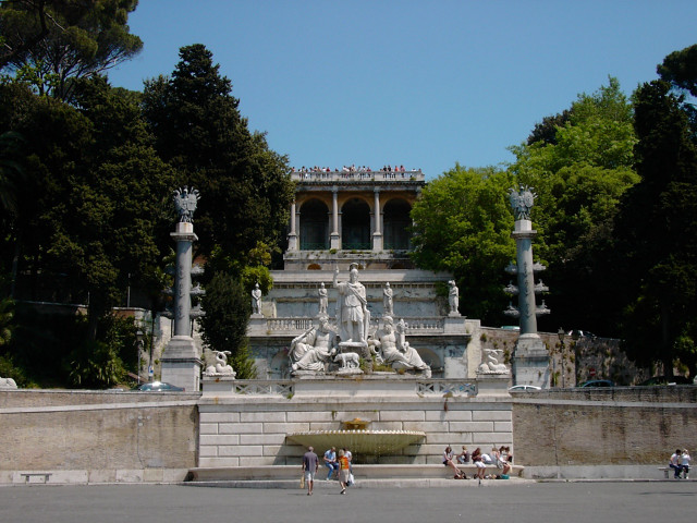 Fountain statues people park trees #3 free wallpaper - medium preview image