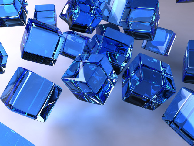 Blue cubes scattered table light free wallpaper - medium preview image