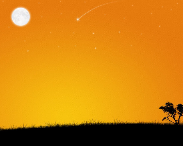 Person hill kite tree night free wallpaper - medium preview image