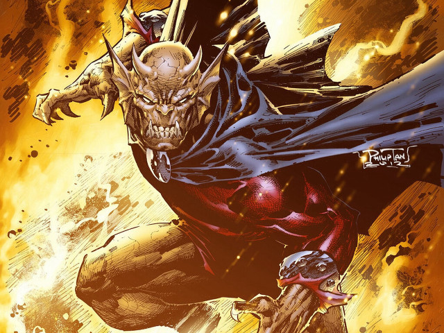 Demon character comic sword holding free wallpaper - medium preview image