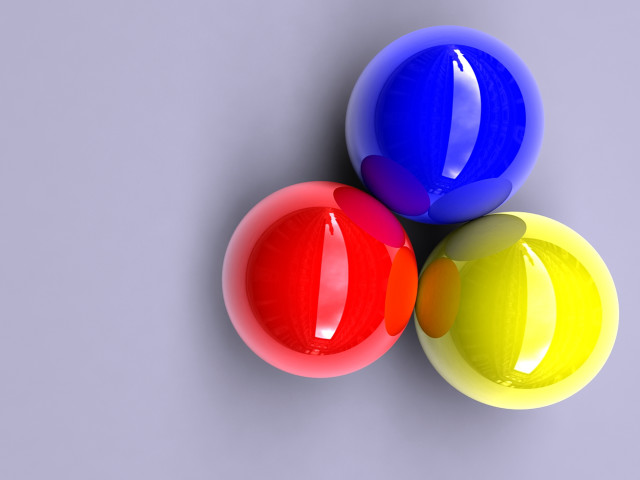 Three colored balls gray surface #2 free wallpaper - medium preview image
