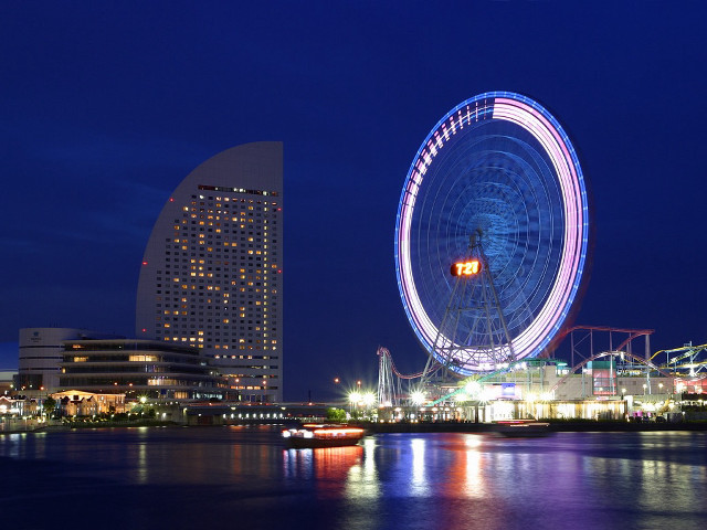 Ferris wheel night city river #11 free wallpaper - medium preview image