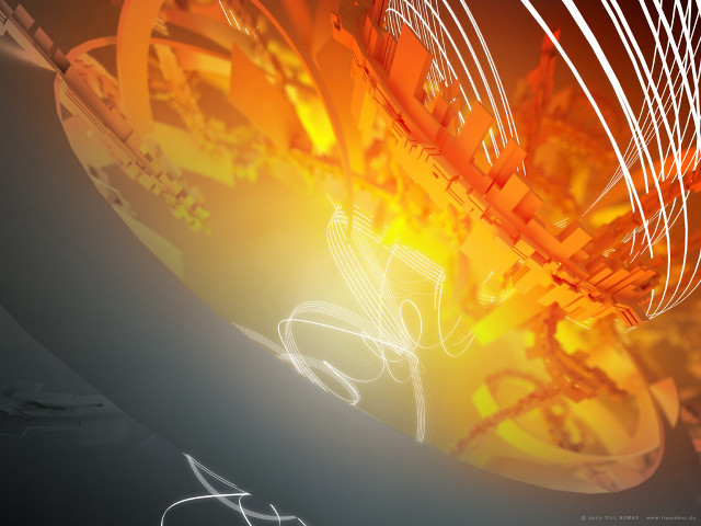 Yellow orange swirl black background #2 free wallpaper - medium preview image