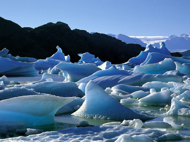 Icebergs lake mountains snow blue #4 free wallpaper - medium preview image