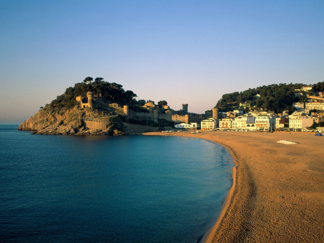 Beach small island buildings shore free wallpaper - medium preview image