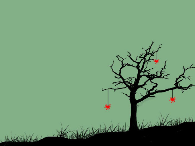 Red leaves grass green background free wallpaper - medium preview image