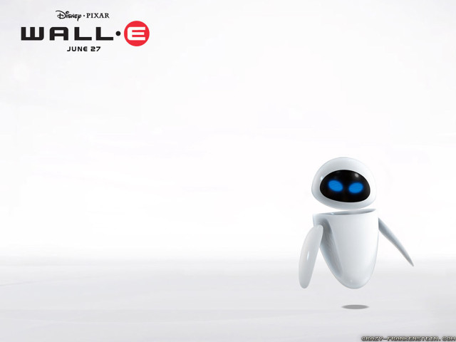 White robot blue eyes wall free wallpaper - medium preview image