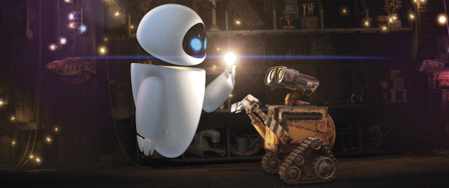 Robot holding light object wall free wallpaper - medium preview image