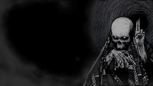 Skeleton knife black background spiral free wallpaper - medium preview image