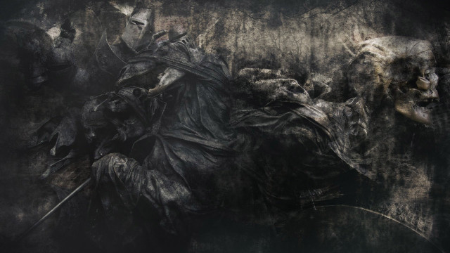 Man sword demon back painting free wallpaper - medium preview image