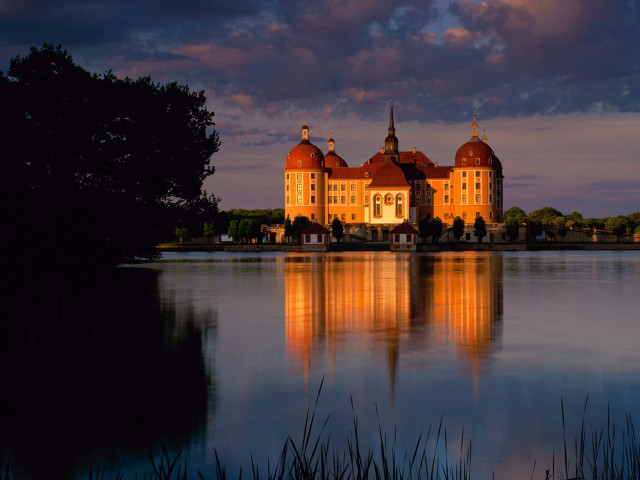 Large building lake forest trees #4 free wallpaper - medium preview image