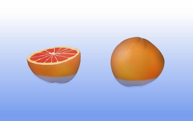 Grapefruit cut blue background shadow free wallpaper - medium preview image