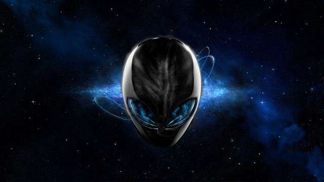 Black alien blue eyes space free wallpaper - medium preview image