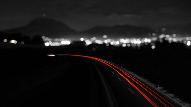 City night long exposure red free wallpaper - medium preview image