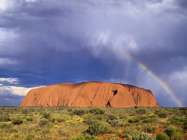 Rainbow desert rock sky ground #2 free wallpaper - medium preview image