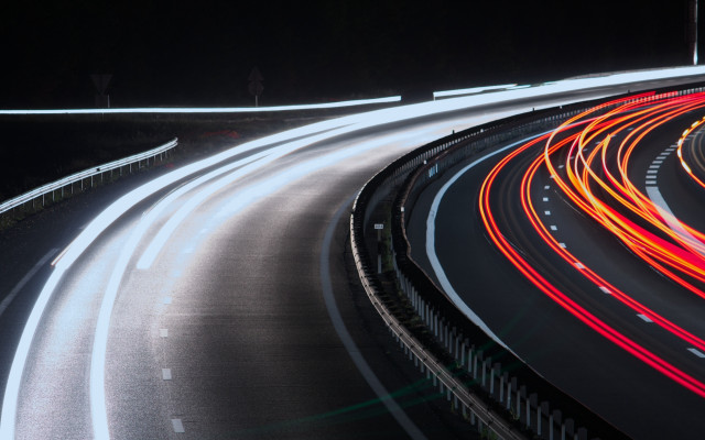 Highway night lights long exposure free wallpaper - medium preview image