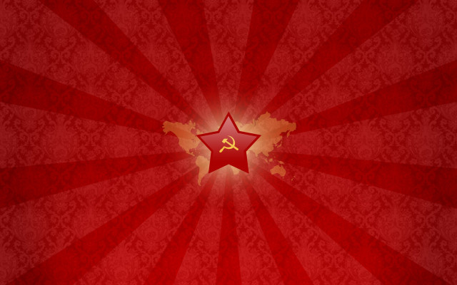 Red star hammer sickle burst free wallpaper - medium preview image