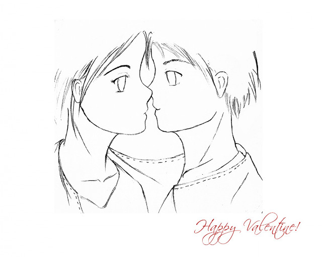 Couple kissing happy valentine red #2 free wallpaper - medium preview image