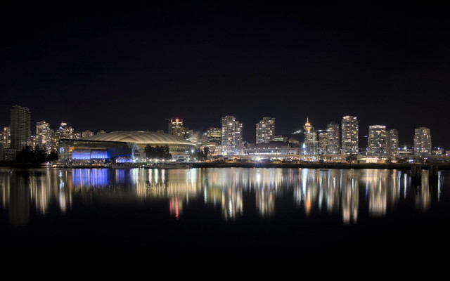 City skyline night reflection water #12 free wallpaper - medium preview image