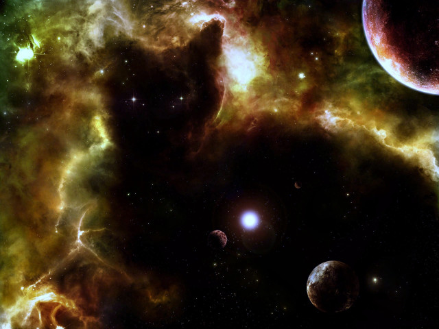 Planets star field black background free wallpaper - medium preview image