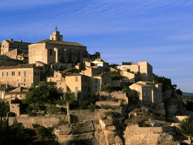 Village cliff blue sky clouds #2 free wallpaper - medium preview image