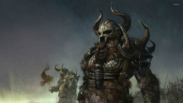 Armored men horns heads group free wallpaper - medium preview image