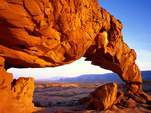 Rock formation hole mountain autumn free wallpaper - medium preview image