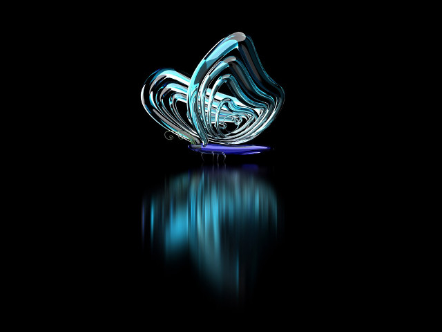 Blue butterfly flying black surface #2 free wallpaper - medium preview image