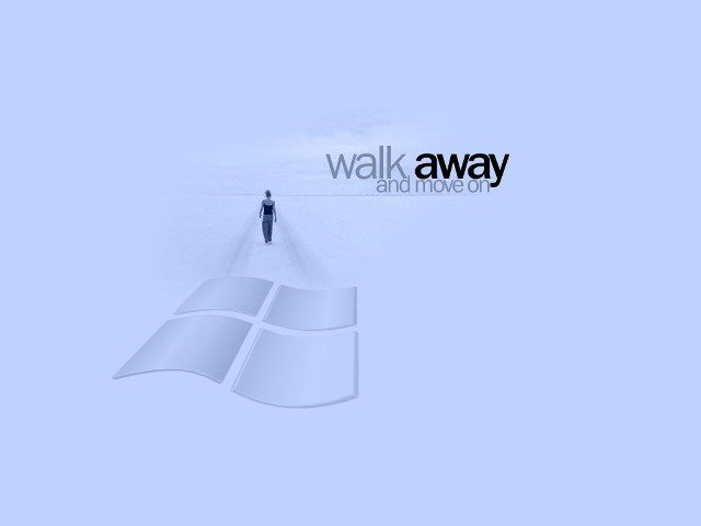 Man walking wall windows logo free wallpaper - medium preview image