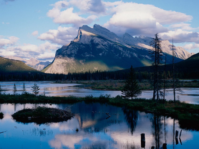 Mountain lake forest clouds sky #7 free wallpaper - medium preview image