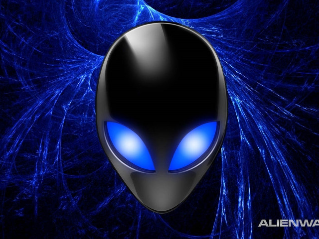 Blue alien face glowing eyes free wallpaper - medium preview image