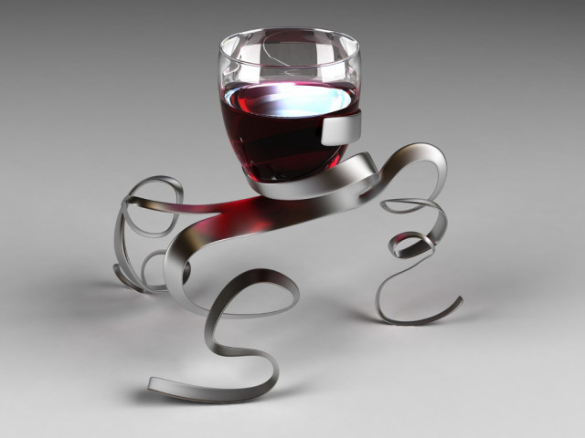 Glass of wine metal stand free wallpaper - medium preview image