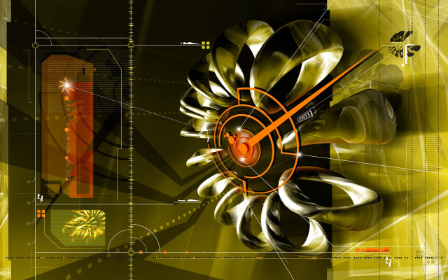 Yellow black clock face golden free wallpaper - medium preview image