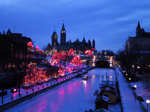 River boat christmas lights trees #2 free wallpaper - medium preview image