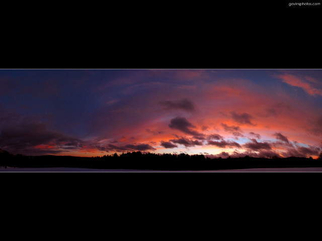 Sunset clouds trees dark sky free wallpaper - medium preview image