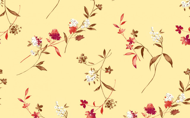 Yellow background flowers leaves bunch #3 free wallpaper - medium preview image