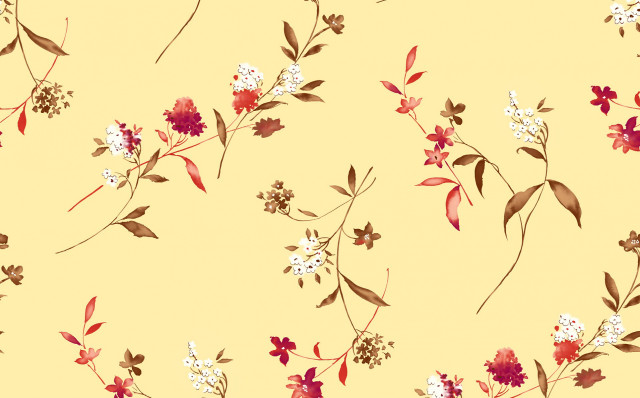 Yellow background flowers leaves bunch #4 free wallpaper - medium preview image