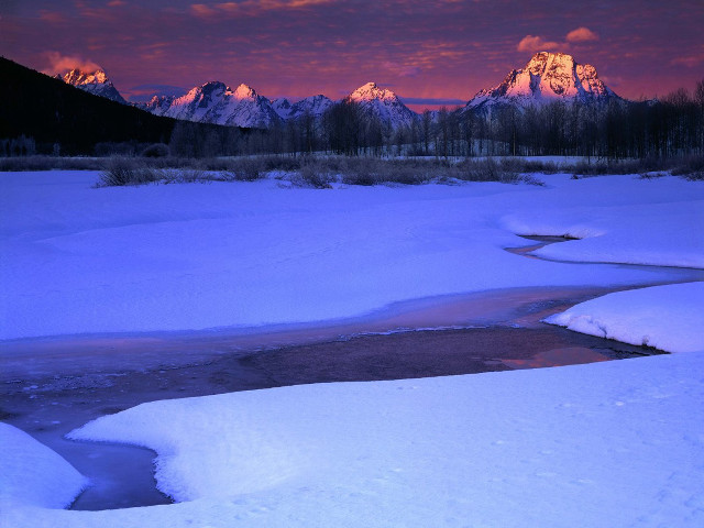 River sunset pink sky mountain #3 free wallpaper - medium preview image