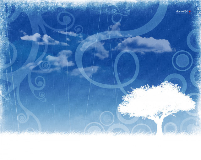 Tree sky clouds red white #2 free wallpaper - medium preview image