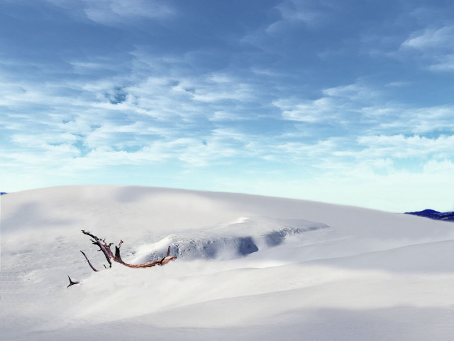 Skiing snowy hill sky clouds free wallpaper - medium preview image