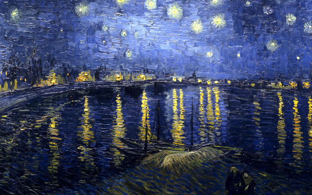 Night scene bridge lights river free wallpaper - medium preview image