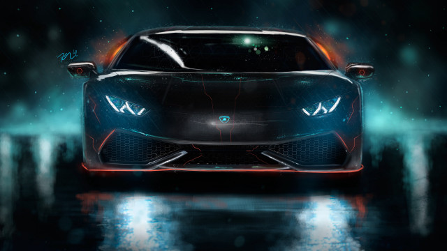 Futuristic car bright light headlights free wallpaper - medium preview image