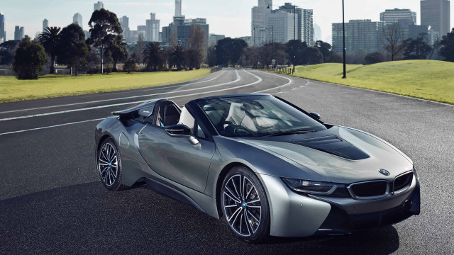 Silver car road green field free wallpaper - medium preview image